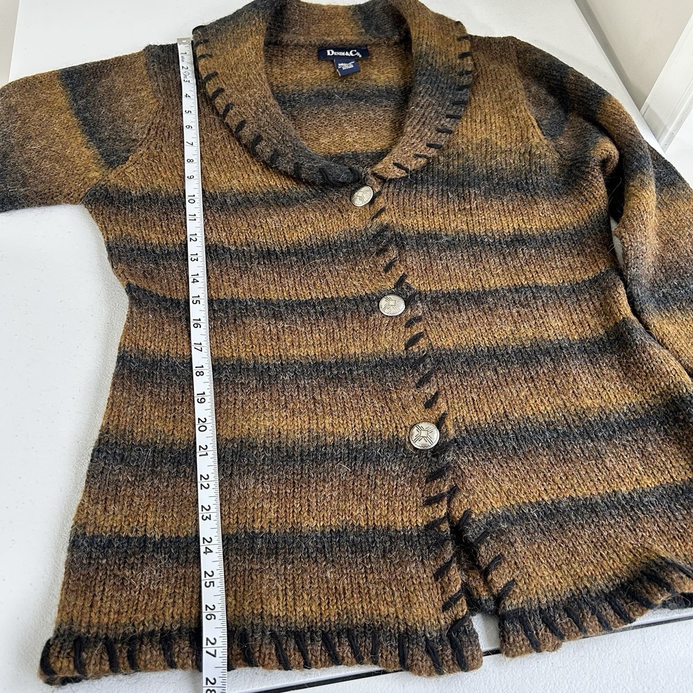 Denim & Co Heritage Alpaca Mohair Cardigan Womens M Country Cottage Oversized - Picture 6 of 11